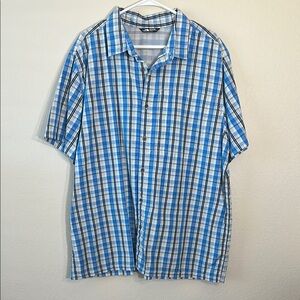 The North Face Blue and White Casual Button Down Shirt